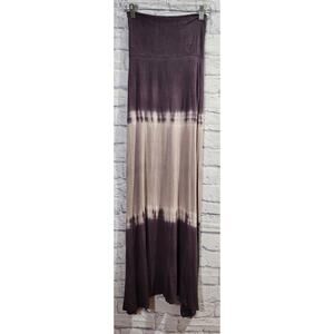 Venus Purple Gray Tie Dye Maxi A Line Skirt XS Lightweight Boho Flowy Soft